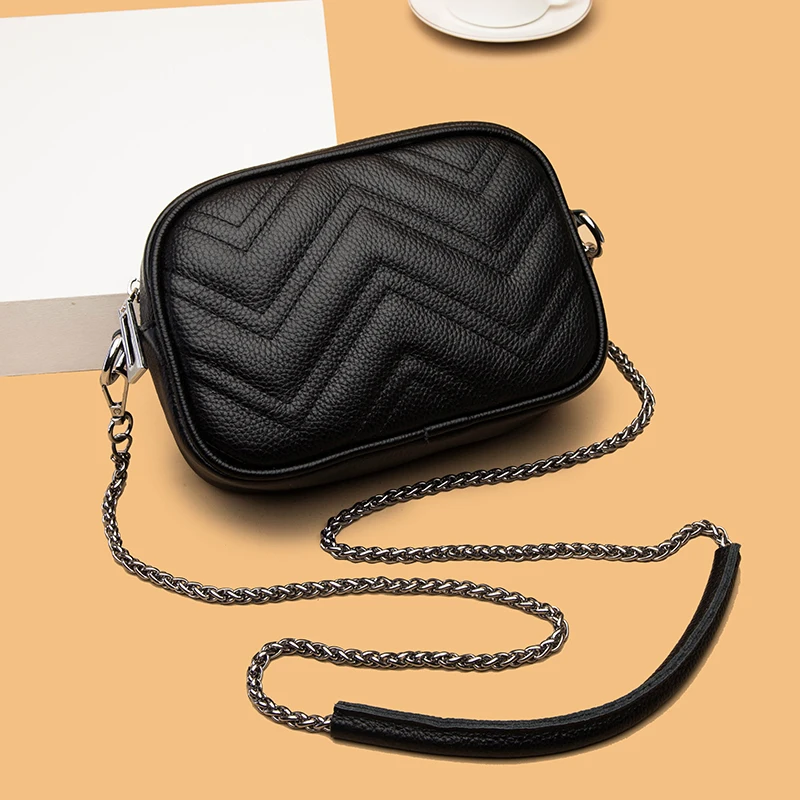 Genuine Leather Chain Woman Shoulder Bag Fashion Design Handbag Ladies Zipper Crossbody Bag High Quality Messenger Bag Totes
Genuine Leather Chain Woman Shoulder Bag Fashion Design Handbag Ladies Zipper Crossbody Bag High Quality Messenger Bag Totes