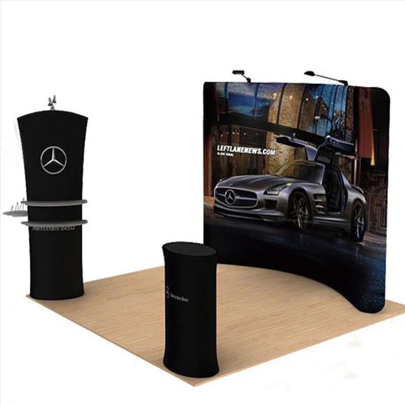 10ft Portable Fabric Trade Show Displays Banner Booth Pop Up Exhibit Advertising Display Equipment
10ft Portable Fabric Trade Show Displays Banner Booth Pop Up Exhibit Advertising Display Equipment