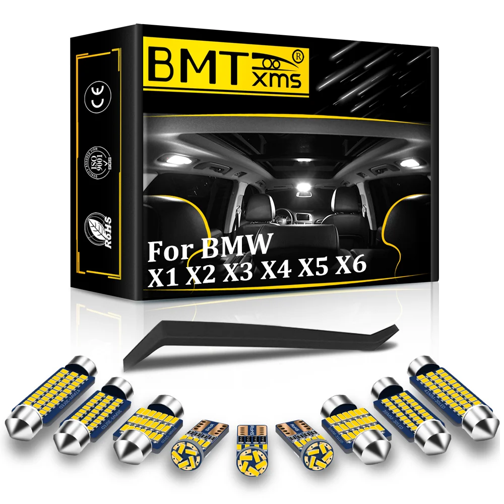 

BMTxms Canbus LED Interior For BMW X1 E84 F48 X2 F39 X3 E83 F25 X4 F26 X5 E53 E70 X6 E71 E72 Interior Map Dome Light Kit