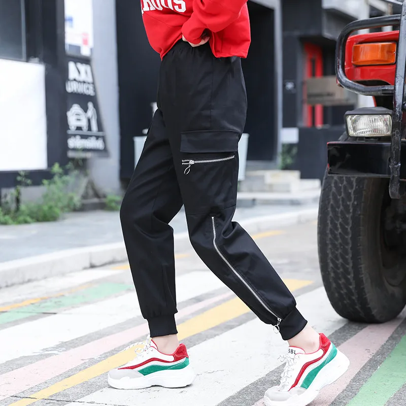 2020 Cargo Pants With Zip Women's Spring Plus Size Harem Pants High Waist Solid Black Ribbon Trousers Hip Pop P9297
2020 Cargo Pants With Zip Women's Spring Plus Size Harem Pants High Waist Solid Black Ribbon Trousers Hip Pop P9297