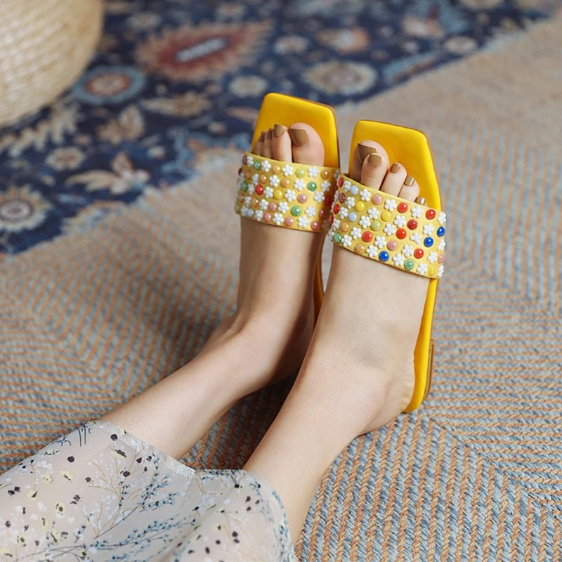 BLXQPYT 2021 New Arrival Womens Flowers Flat Slippers Slides Slingbacks Shoes Summer Sandals Square Toe Plus Size 43 M-1
BLXQPYT 2021 New Arrival Womens Flowers Flat Slippers Slides Slingbacks Shoes Summer Sandals Square Toe Plus Size 43 M-1