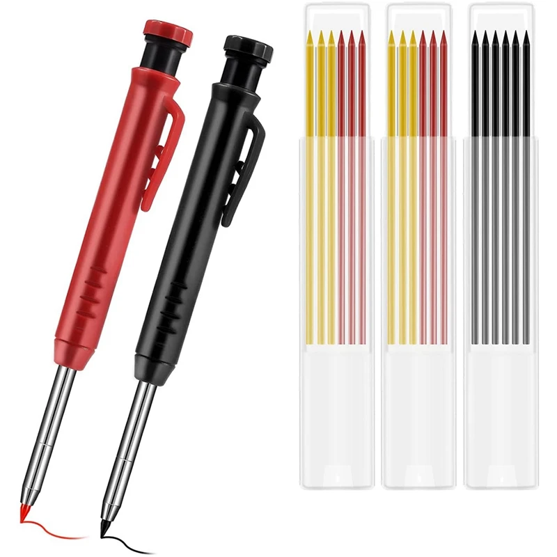 2Pcs Carpenter Mechanical Pencils 18Pcs Pencil Leads Carpenter Architect Working Tool for Drawing Making Scribbling
2Pcs Carpenter Mechanical Pencils 18Pcs Pencil Leads Carpenter Architect Working Tool for Drawing Making Scribbling