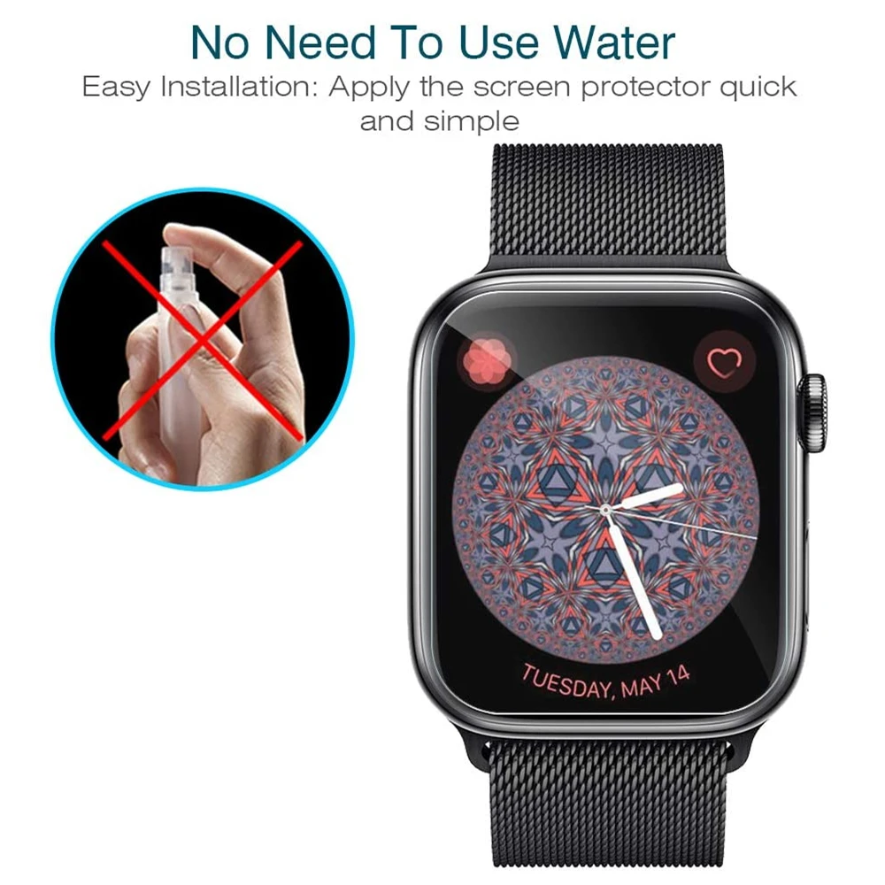 Screen Protector for Apple Watch 44mm 40mm series 5 4 3 Max Coverage Anti-Scratch Flexible TPU Clear Film iwatch Protective | Наручные