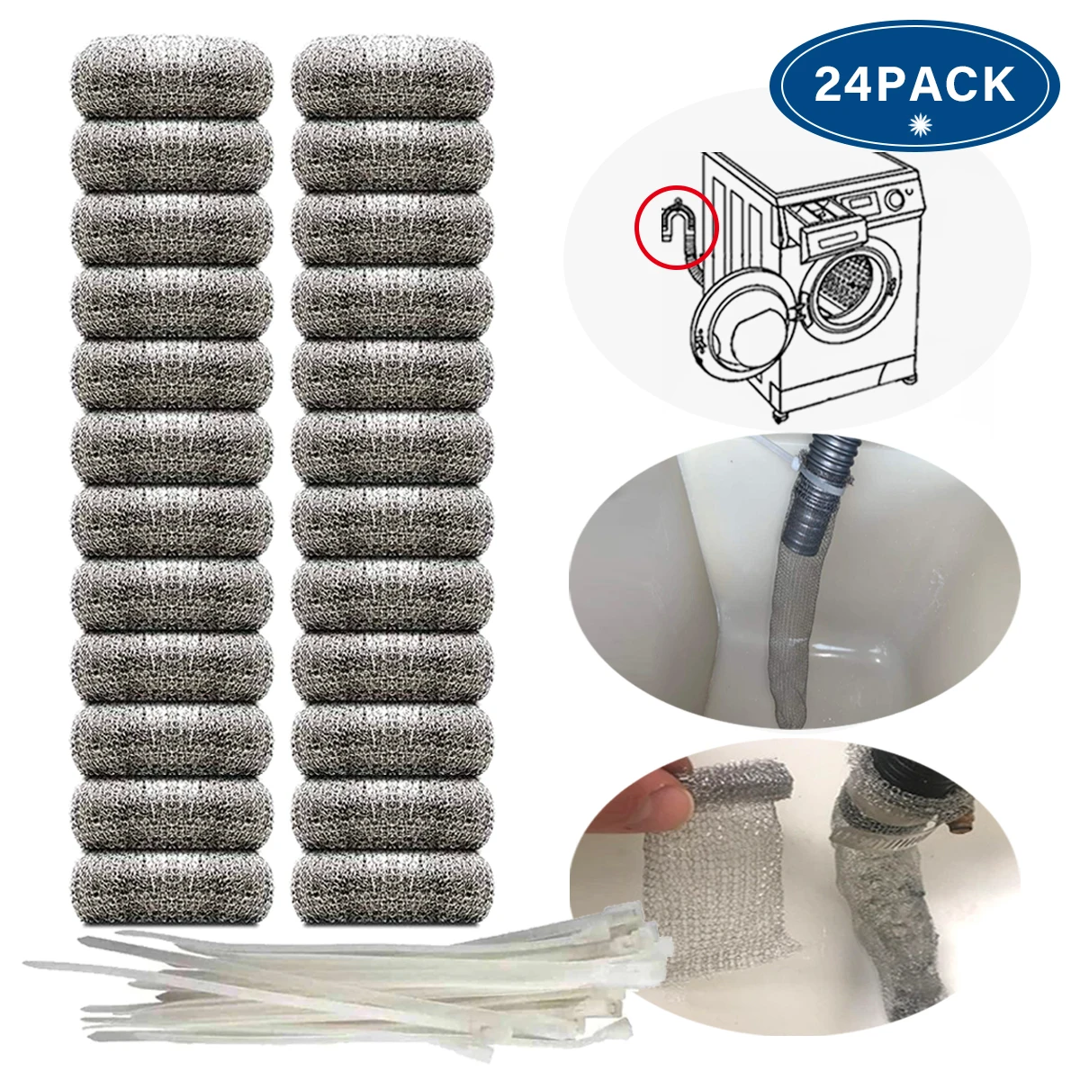 12/24 Pcs Washing Machine Lint Snare Filter Screen Stainless Steel Anti Rust Cleansing Washer Hose Lint Traps Mesh
12/24 Pcs Washing Machine Lint Snare Filter Screen Stainless Steel Anti Rust Cleansing Washer Hose Lint Traps Mesh