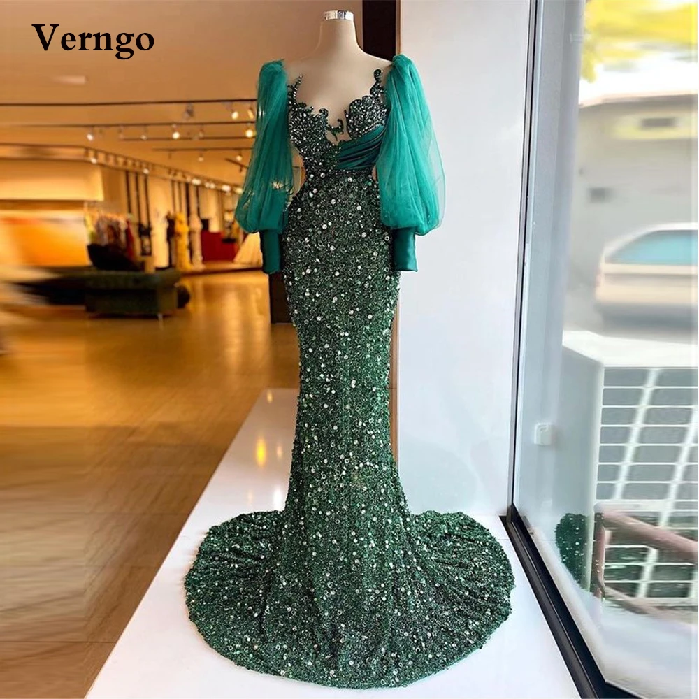 Verngo Luxury Emermald Green Lace Beads Evening Dresses Puff Long Sleeves Tulle Sweetheart Prom Gowns Dubai Women Formal Dress
Verngo Luxury Emermald Green Lace Beads Evening Dresses Puff Long Sleeves Tulle Sweetheart Prom Gowns Dubai Women Formal Dress
