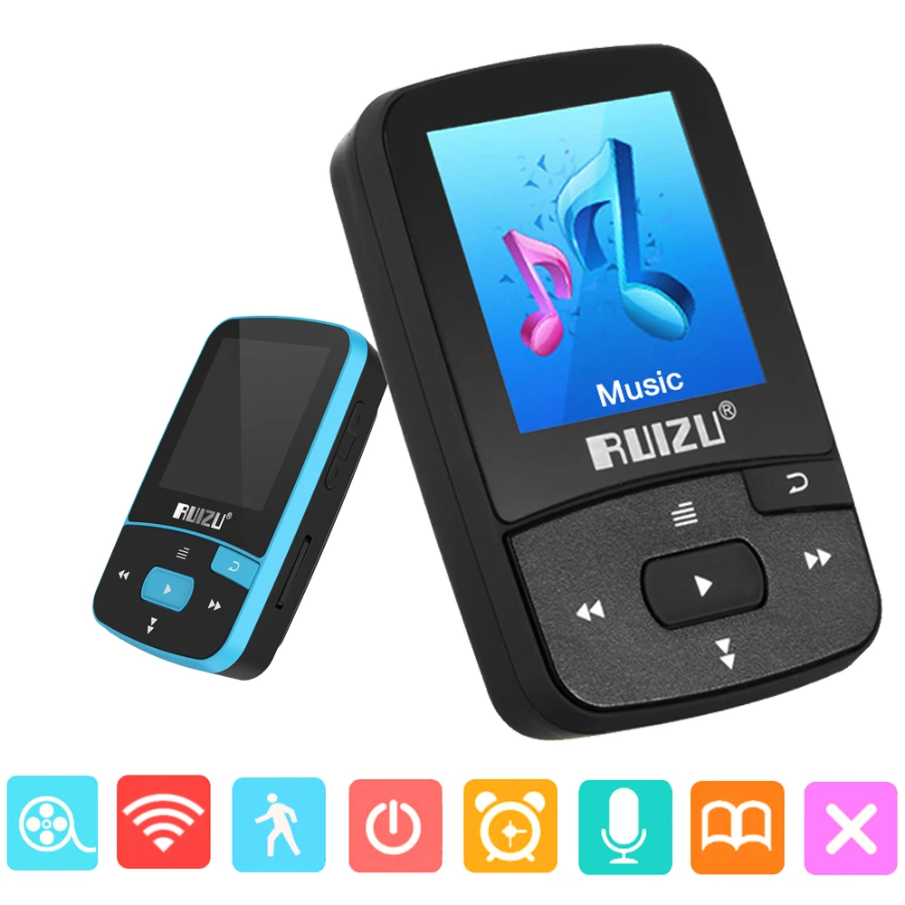 

Original RUIZU X50 Sport Bluetooth MP4 Player 8GB Clip Mini Music MP4with Screen Support FM,Recording,E-Book,Clock,Pedometer