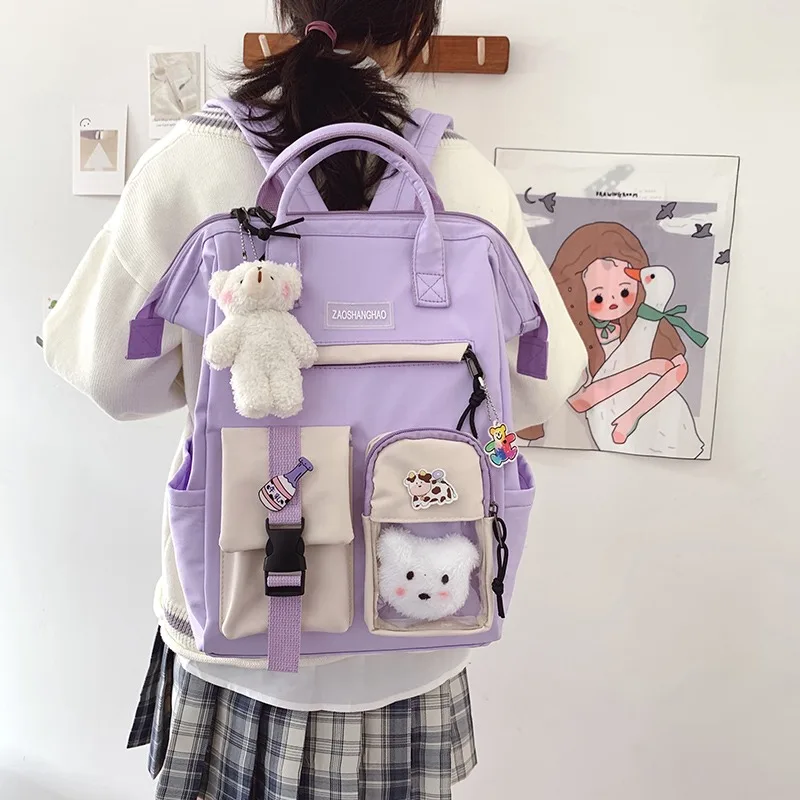 2021 Preppy Purple Backpack Women Waterproof Candy Colors Backpacks Fancy High School Bags for Teenage Girl Cute Travel Rucksack
2021 Preppy Purple Backpack Women Waterproof Candy Colors Backpacks Fancy High School Bags for Teenage Girl Cute Travel Rucksack