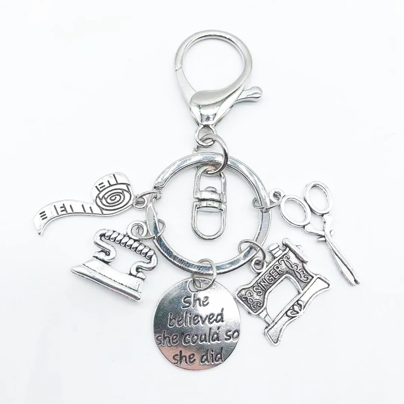 Fashionable new type scissors tape measure sewing machine keychain, designer key ring, wallet, bag key ring gift pendant
Fashionable new type scissors tape measure sewing machine keychain, designer key ring, wallet, bag key ring gift pendant