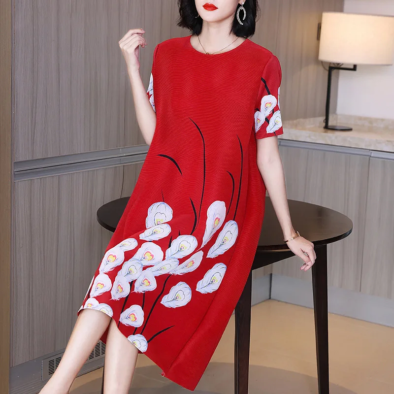 Chinese Style Retro Printing Loose Large Pleated Dress 2021 Summer New Women's Mid Long A-line Dress
Chinese Style Retro Printing Loose Large Pleated Dress 2021 Summer New Women's Mid Long A-line Dress