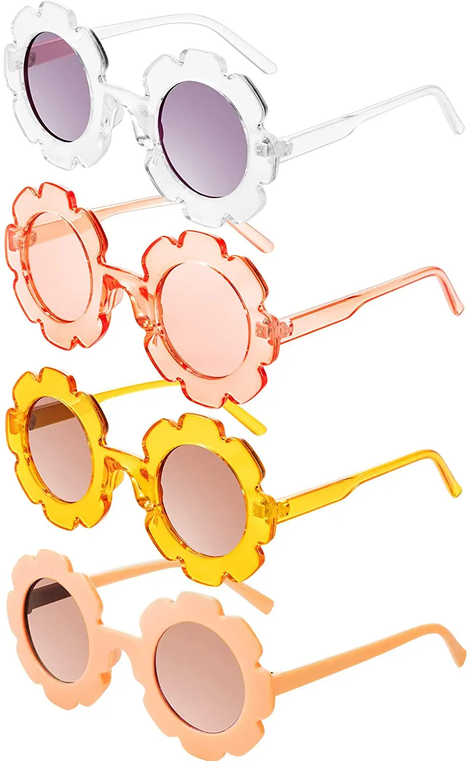 Kids Flower Shaped Sunglasses Cute Round Flower Sunglasses with 4 Pack Glasses Cloth 4 Pack Flannel Bag for Boys Girls Party Fa
Kids Flower Shaped Sunglasses Cute Round Flower Sunglasses with 4 Pack Glasses Cloth 4 Pack Flannel Bag for Boys Girls Party Fa
