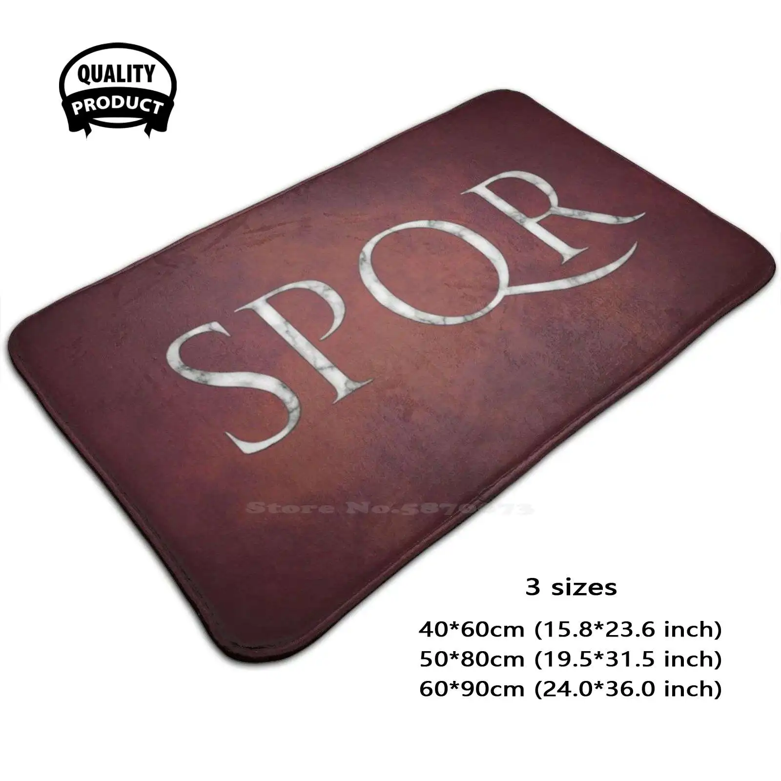 Spqr - The Senate And People Of In Marble On Red Мягкая подушка Домашний ковер Дверной коврик