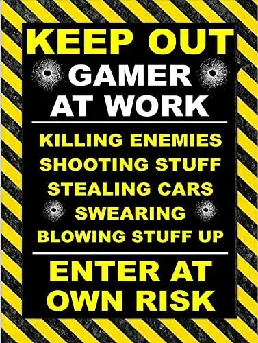 None Brand Gamer at Work Tin Metal Sign Bar Retro Wall Decor Poster Home Club Tavern Wall Door Painting Ornament
None Brand Gamer at Work Tin Metal Sign Bar Retro Wall Decor Poster Home Club Tavern Wall Door Painting Ornament