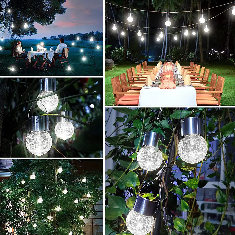 4PCS Tree Hanging Globe Light Solar Crackle Glass Ball Lamp Decorative Lantern White Light For Garden Wedding Party Holiday
4PCS Tree Hanging Globe Light Solar Crackle Glass Ball Lamp Decorative Lantern White Light For Garden Wedding Party Holiday