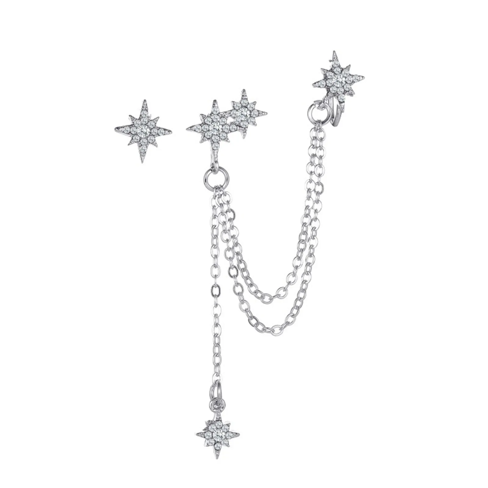 2021 Fashion Star Clip Earrings Ear Hook Silver Color Ear Clips Double Pierced Earring Earrings Women Girls Jewelry New #P4
2021 Fashion Star Clip Earrings Ear Hook Silver Color Ear Clips Double Pierced Earring Earrings Women Girls Jewelry New #P4