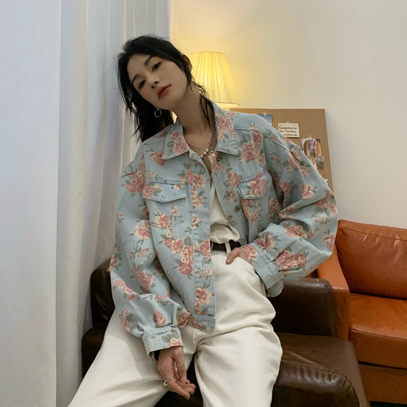 Women Jacket Spring and Autumn Women's Coat Casual Loose Bomber Jacket Street Patchwork Flowers Jackets For Women 2021 Korean
Women Jacket Spring and Autumn Women's Coat Casual Loose Bomber Jacket Street Patchwork Flowers Jackets For Women 2021 Korean