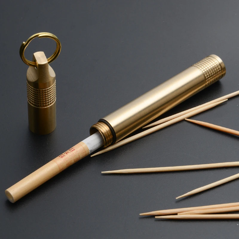 Brass Seal Bottles Waterproof Canister Keychain Medicine Toothpick Bottle Outdoor Camping Tool
Brass Seal Bottles Waterproof Canister Keychain Medicine Toothpick Bottle Outdoor Camping Tool