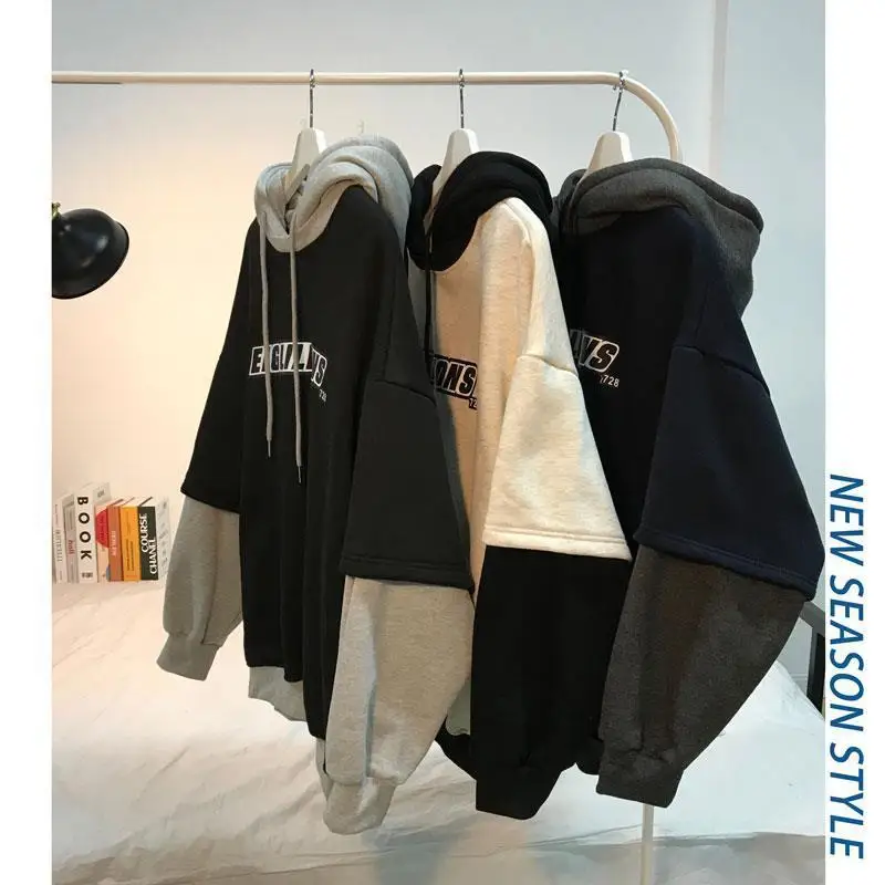 

Hooded Men's Loose Korean-Style Students All-match Harajuku Style Autumn and Winter Clothes Brushed and Thick Hoodie