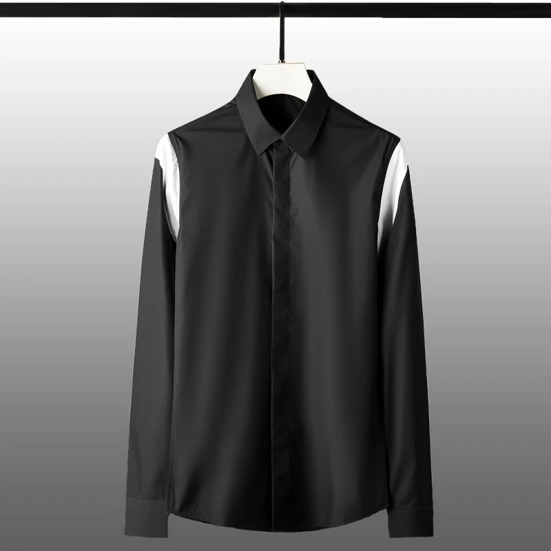 Рубашка мужская приталенная с длинным рукавом, Роскошная вечерняя сорочка контрастных цветов, цвет белый/черный
Рубашка мужская приталенная с длинным рукавом, Роскошная вечерняя сорочка контрастных цветов, цвет белый/черный