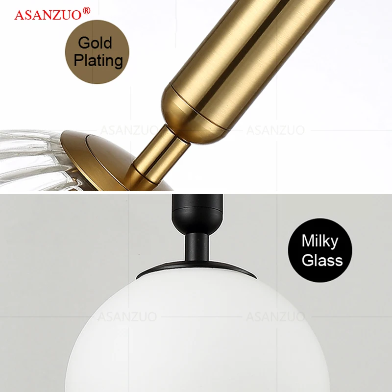 Modern LED glass ball installation gold/black indoor kitchen pendant light lamps bedside dining room lighting decoration
Modern LED glass ball installation gold/black indoor kitchen pendant light lamps bedside dining room lighting decoration