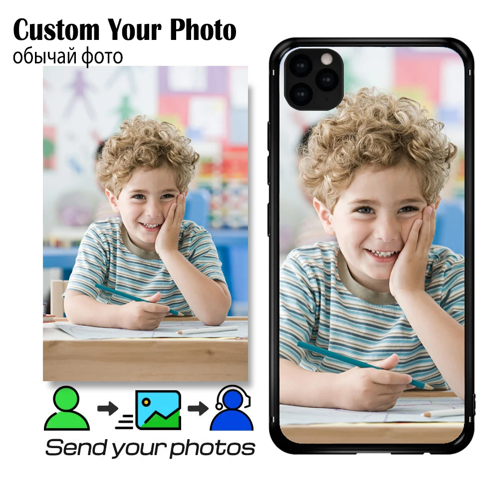 DIY фото на заказ Чехол для телефона iPhone 11 чехол XR XS MAX X 7 8 Plus 6 6S Pro черный мягкий TPU