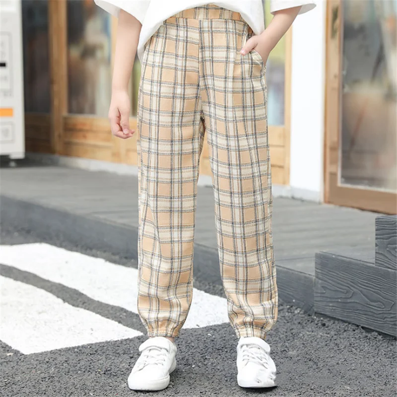 Girls Plaid Mosquito Pants 2021 Summer New Boy Student Thin Loose Casual Pant 
Girls Plaid Mosquito Pants 2021 Summer New Boy Student Thin Loose Casual Pant