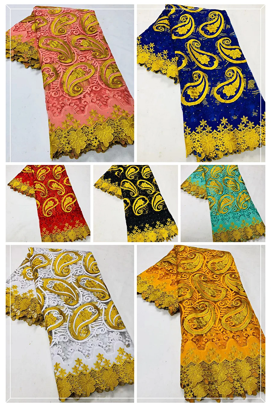 Hot Sale Water Soluble Gold Line Embroidery Stone Mesh Tulle Guipure High Quality African French Net Cord Lace Fabric Women
Hot Sale Water Soluble Gold Line Embroidery Stone Mesh Tulle Guipure High Quality African French Net Cord Lace Fabric Women