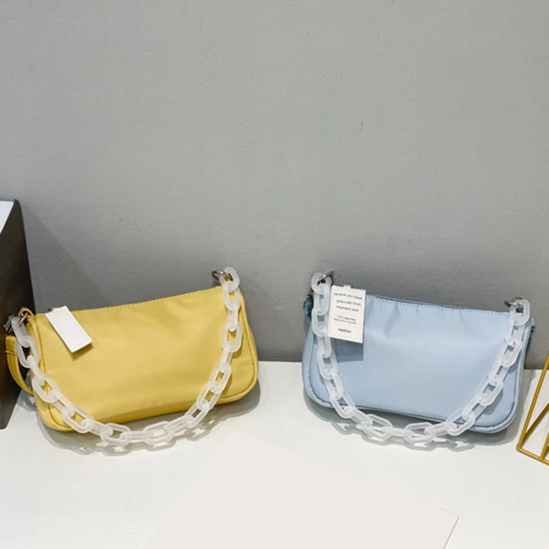 2021 New Handbags Women Retro Acrylic Resin Chain Bag Fashion Baguette Bags Nylon Shoulder Bags Candy Color
2021 New Handbags Women Retro Acrylic Resin Chain Bag Fashion Baguette Bags Nylon Shoulder Bags Candy Color