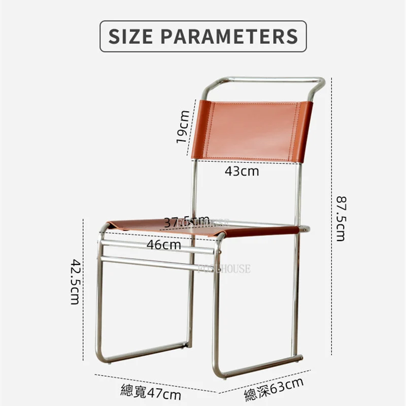 Italian Dining Chair for Kitchen Backrest Dining Chairs Ins Middle Ancient Designer Stainless Steel Chair Leather Modern Chair 
Italian Dining Chair for Kitchen Backrest Dining Chairs Ins Middle Ancient Designer Stainless Steel Chair Leather Modern Chair