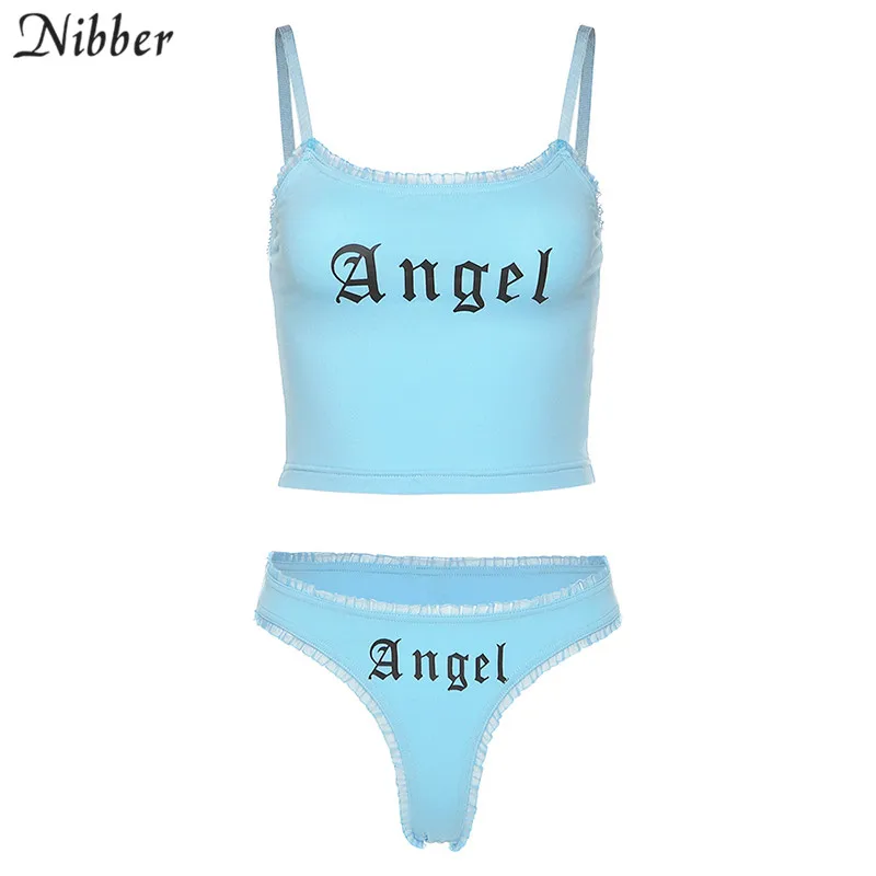 Nibber lovely lace edge slim simple spaghetti strap croptop&Underpants two-piece set female leisure Beach vacation outfit woman
Nibber lovely lace edge slim simple spaghetti strap croptop&Underpants two-piece set female leisure Beach vacation outfit woman