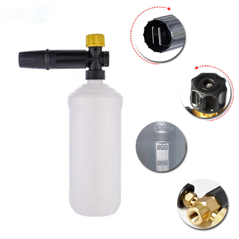 High Pressure Soap Foamer Snow Foam Lance Foam Cannon Foam Gun Nozzle Car Clean Foam Wash foam generator for Karcher Car Washer
High Pressure Soap Foamer Snow Foam Lance Foam Cannon Foam Gun Nozzle Car Clean Foam Wash foam generator for Karcher Car Washer
