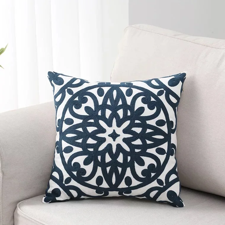 Home Decorative Embroidered Cushion Cover Navy Blue Gray Black Floral Canvas Cotton Square Embroidery Pillow Cover 45x45cm
Home Decorative Embroidered Cushion Cover Navy Blue Gray Black Floral Canvas Cotton Square Embroidery Pillow Cover 45x45cm