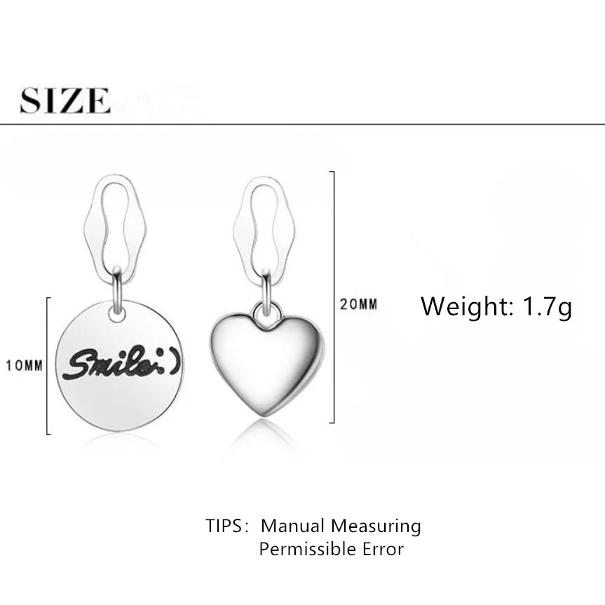 Exquisite Retro Asymmetry Heart Round Stud Earrings For Women Girls Trend Creative 925 Sterling Silver Party Gift Jewelry SAE474 
Exquisite Retro Asymmetry Heart Round Stud Earrings For Women Girls Trend Creative 925 Sterling Silver Party Gift Jewelry SAE474