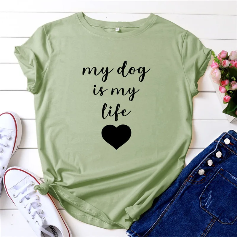 My Dog Is My Life T Shirt Women Summer Plus Size Letters Print Casual Short Sleeve O-neck Oversized Female T Shirts Tops Tee
My Dog Is My Life T Shirt Women Summer Plus Size Letters Print Casual Short Sleeve O-neck Oversized Female T Shirts Tops Tee