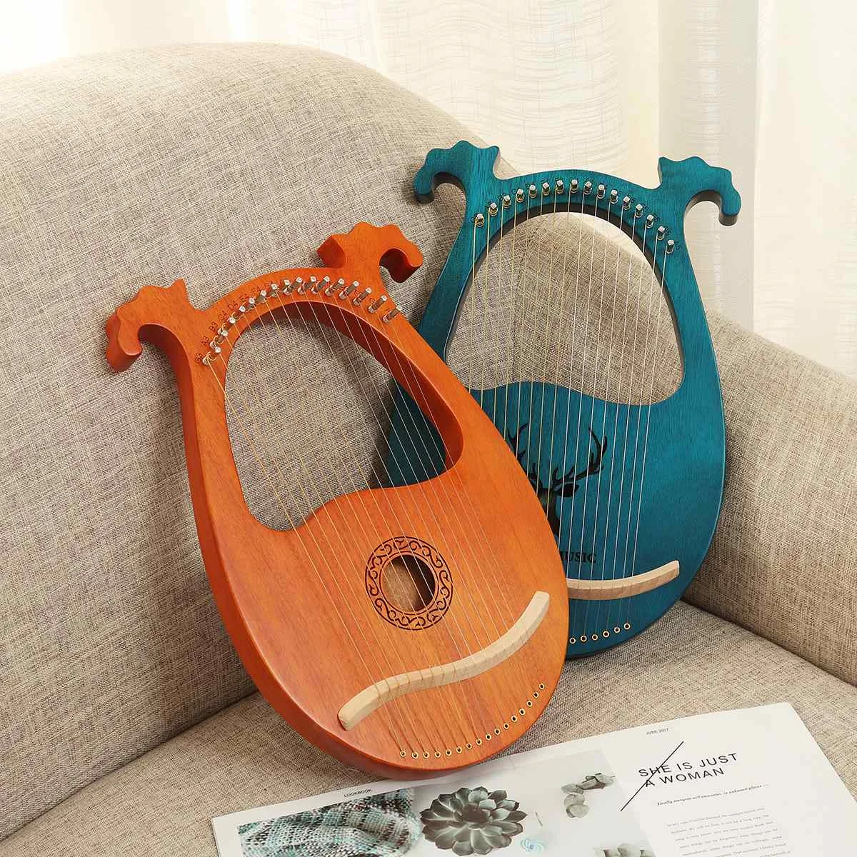 16 String Wooden Lyre Harp Mahogany Musical Wood String Instrument with Tuning Wrench and Spare Strings Pickup Christmas Gift
16 String Wooden Lyre Harp Mahogany Musical Wood String Instrument with Tuning Wrench and Spare Strings Pickup Christmas Gift