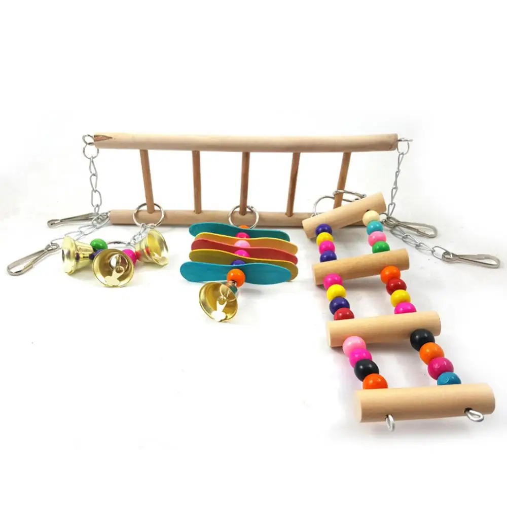 Pet Bird Parrot Colorful Wood Swing Climbing Ladder Bells Hanging Toy Cage Decor Log Color Ladder Dreamlike With Bell Pendant
Pet Bird Parrot Colorful Wood Swing Climbing Ladder Bells Hanging Toy Cage Decor Log Color Ladder Dreamlike With Bell Pendant