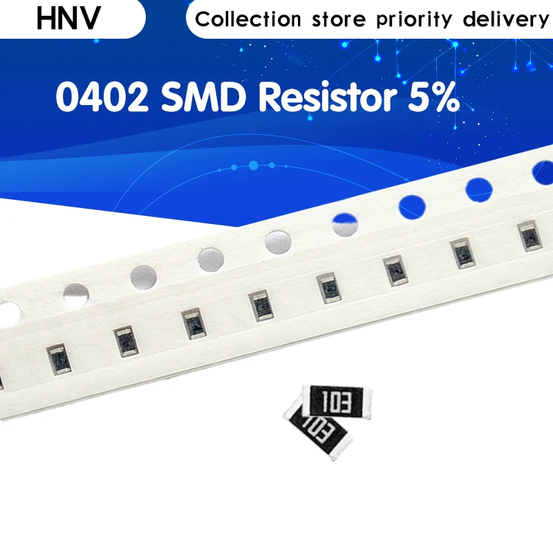 100pcs 0402 5% SMD resistor 0R ~ 10M 1/16W 0 1 10 100 150 220 330 ohm 1K 2.2K 10K 100K 0R 1R 10R 100R 150R 220R 330R 1M 4.7K
100pcs 0402 5% SMD resistor 0R ~ 10M 1/16W 0 1 10 100 150 220 330 ohm 1K 2.2K 10K 100K 0R 1R 10R 100R 150R 220R 330R 1M 4.7K