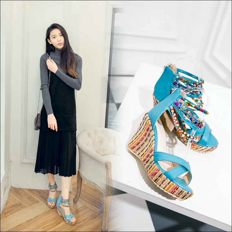 The New Listing Women's Sandals Ankle Strap Back Zipper String Bead Wedges Sandals Fashion Casual Women's Shoes Plus Size 43
The New Listing Women's Sandals Ankle Strap Back Zipper String Bead Wedges Sandals Fashion Casual Women's Shoes Plus Size 43