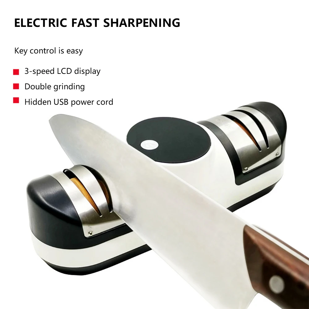 USB Electric Knife Sharpener Adjustable For Kitchen Knives Tool Knife Scissor Sharpening Double Head Fine Grinding Blade Tools
USB Electric Knife Sharpener Adjustable For Kitchen Knives Tool Knife Scissor Sharpening Double Head Fine Grinding Blade Tools