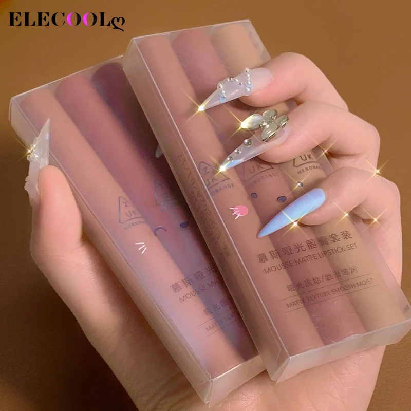 ELECOOL 3PCS/Set Mousse Velvet Matte Lip Gloss Waterproof Natural Moisturizing Cigarette Tube Long Lasting Makeup Lip Stick
ELECOOL 3PCS/Set Mousse Velvet Matte Lip Gloss Waterproof Natural Moisturizing Cigarette Tube Long Lasting Makeup Lip Stick