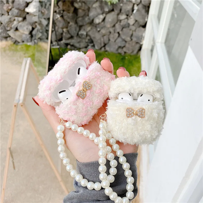 Plush Pearl Bracelet Earphone Cases For Apple AirPods Case Pro 1 2 3 Silicone Bluetooth Wireless Protective Cover 
Plush Pearl Bracelet Earphone Cases For Apple AirPods Case Pro 1 2 3 Silicone Bluetooth Wireless Protective Cover