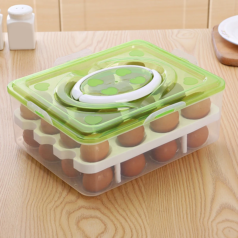 Visible Egg Tray Case with 2 Layers 32 Cells Eggs Storage Box with Lid & Handle Kitchen Organizer for Refrigerator PLDI8 
Visible Egg Tray Case with 2 Layers 32 Cells Eggs Storage Box with Lid & Handle Kitchen Organizer for Refrigerator PLDI8