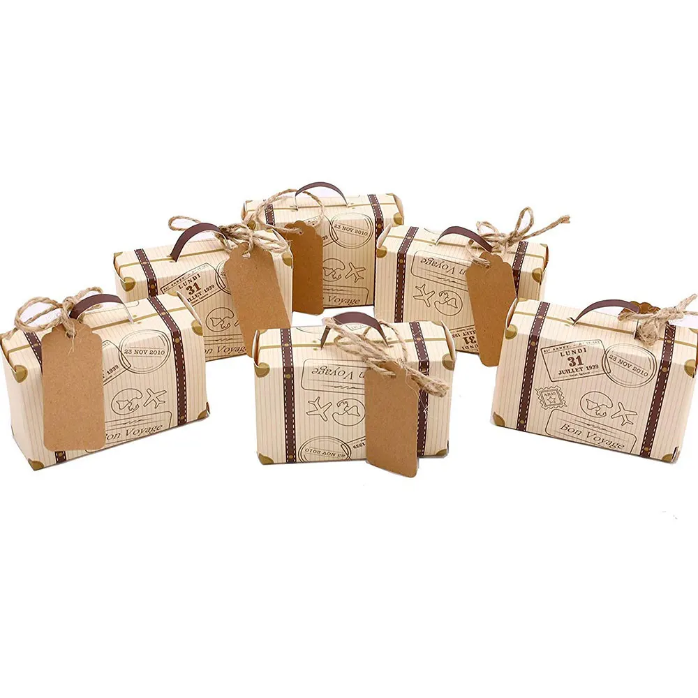 50pcs Mini Suitcase Kraft Candy Box Wedding Gift Boxes Travel Themed Party for Anniversary Birthday Baby Shower Decoration Box 
50pcs Mini Suitcase Kraft Candy Box Wedding Gift Boxes Travel Themed Party for Anniversary Birthday Baby Shower Decoration Box