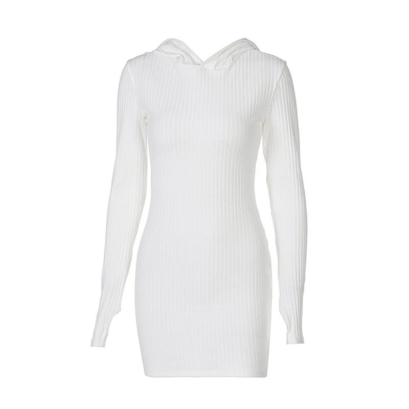 Solid Color Hooded Knitted Dress Women Fashion Streetwear Bodycon Slim Chic Sweater Dress Female Sexy 2021 Autumn Clothes
Solid Color Hooded Knitted Dress Women Fashion Streetwear Bodycon Slim Chic Sweater Dress Female Sexy 2021 Autumn Clothes