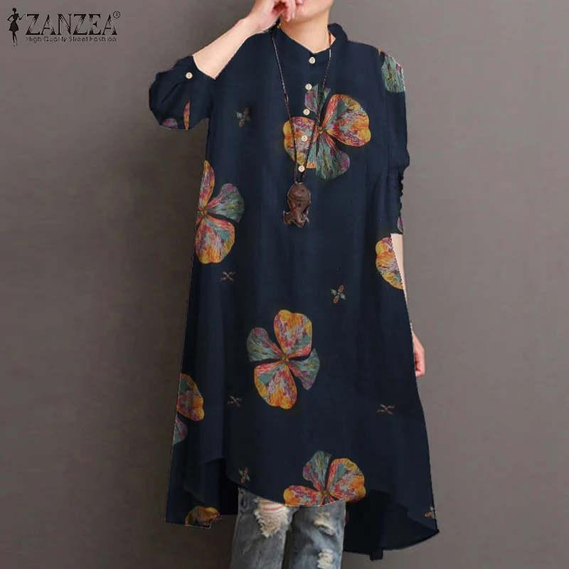 Women Floral Printed Blouse ZANZEA Vintage Autumn Shirt Casual Long Sleeve Buttons Down Long Blusas Cotton Linen Tunic Tops
Women Floral Printed Blouse ZANZEA Vintage Autumn Shirt Casual Long Sleeve Buttons Down Long Blusas Cotton Linen Tunic Tops