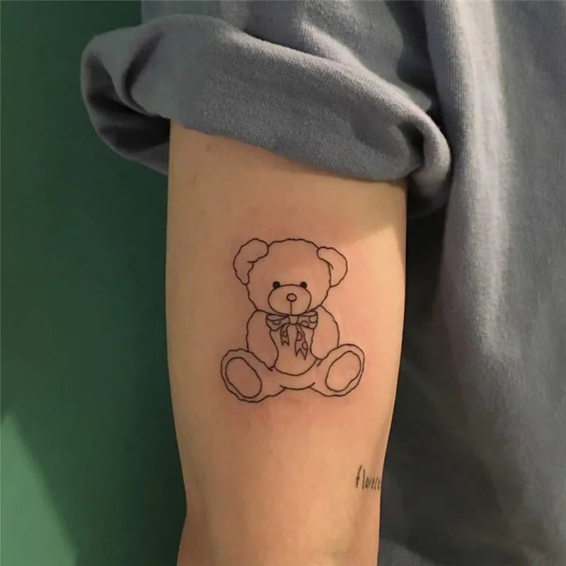 1 шт. милый маленький медведь временные татуировки наклейки на руку боди-арт