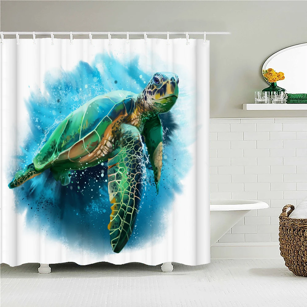 Ocean Turtle Bath Curtain Waterproof Shower Curtains Cartoon Shower Curtain 3D Printed Bathroom Decor Polyester Bath Screen 
Ocean Turtle Bath Curtain Waterproof Shower Curtains Cartoon Shower Curtain 3D Printed Bathroom Decor Polyester Bath Screen