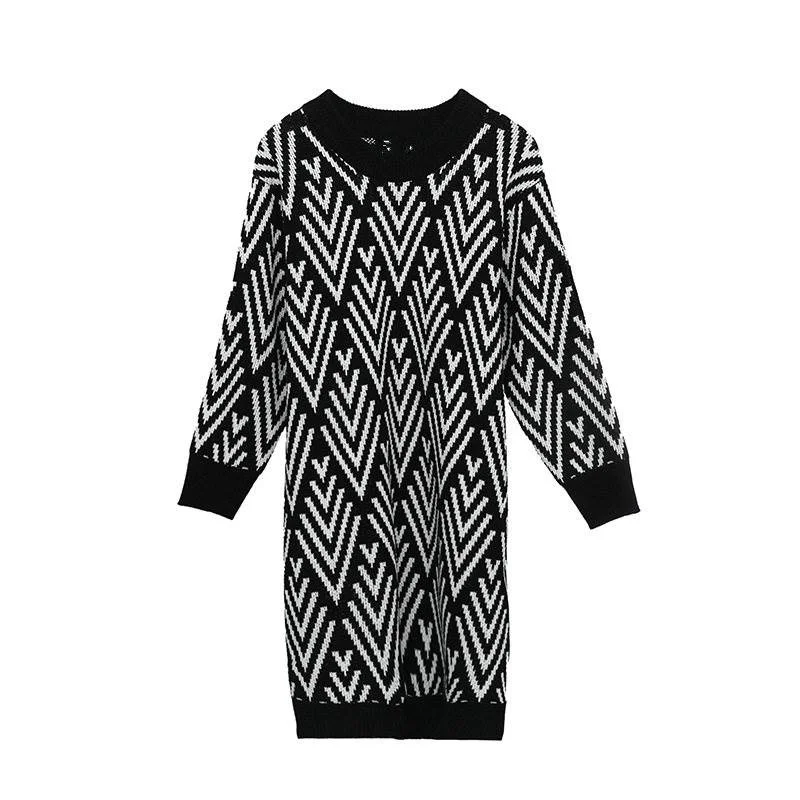 Korean Style Sweater Dress Women New Pollover 2021 Casual Woman Thick Knitted Autumn Loose Warm Jumper Dresses Winter
Korean Style Sweater Dress Women New Pollover 2021 Casual Woman Thick Knitted Autumn Loose Warm Jumper Dresses Winter