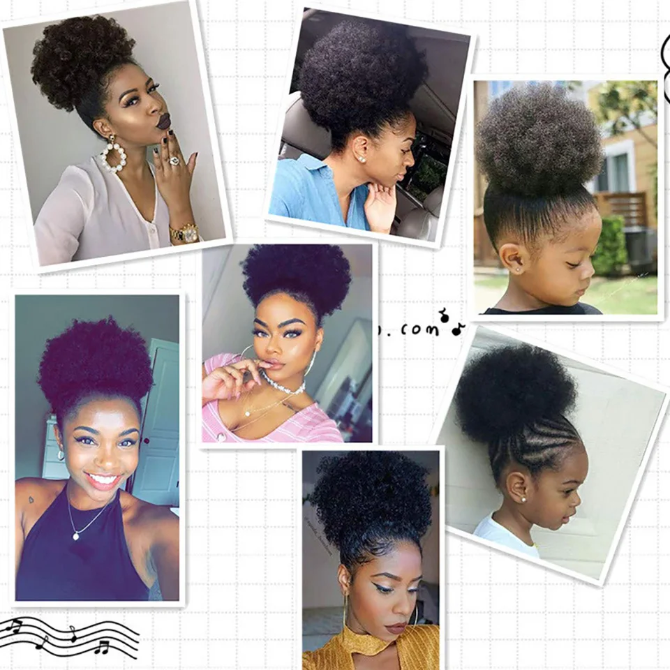 LVHAN Short Afro Puff Synthetic Hair Bun Chignon Hairpiece For Women Drawstring Ponytail Kinky Curly Updo Clip Hair Extensions
LVHAN Short Afro Puff Synthetic Hair Bun Chignon Hairpiece For Women Drawstring Ponytail Kinky Curly Updo Clip Hair Extensions