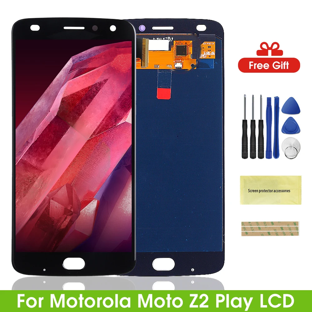ЖК дисплей AMOLED 5 дюйма для Motorola Moto Z2 Play с сенсорным экраном и дигитайзером в сборе