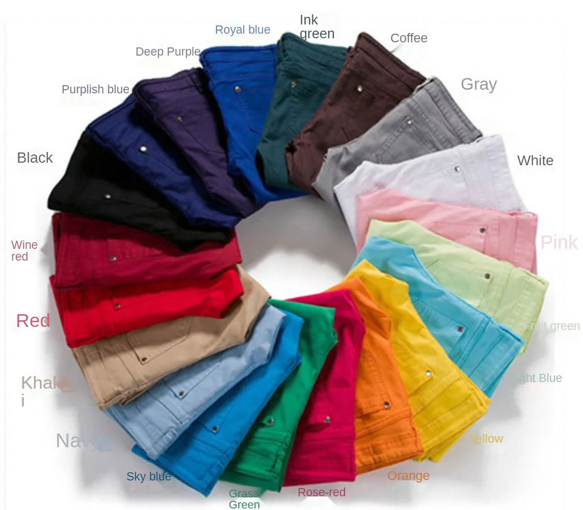 The New Candy Denim Colored Short Jeans Ladies Summer Nuns Show Off Slim White Skinny Jeans Cargo Pants Women
The New Candy Denim Colored Short Jeans Ladies Summer Nuns Show Off Slim White Skinny Jeans Cargo Pants Women